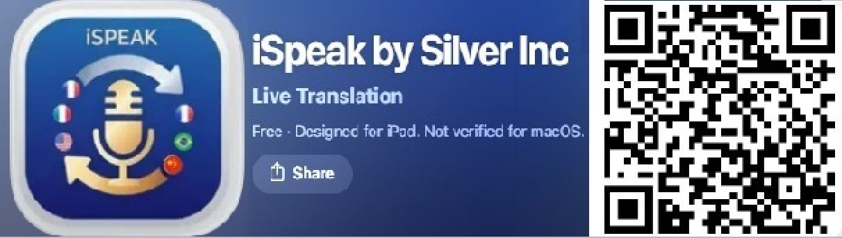 Scan the QR code to download iSpeak on the Apple App Store